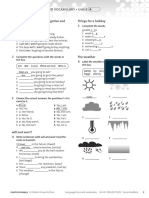 Language Focus and Vocabulary - Unit 8: Things For A Holiday Questions