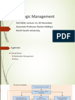 Strategic Management: Fall 2020 Lecture 11 02 December Associate Professor Nazlee Siddiqui North South University