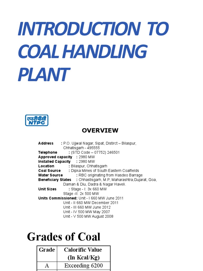 Introduction To Coal Handling Plant | PDF | Manufactured Goods | Equipment