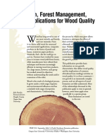Tree Growth, Forest Management, Their Implications For Wood Quality