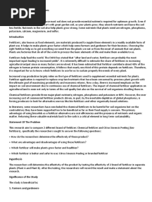 Investigatory Project On Fertilizers