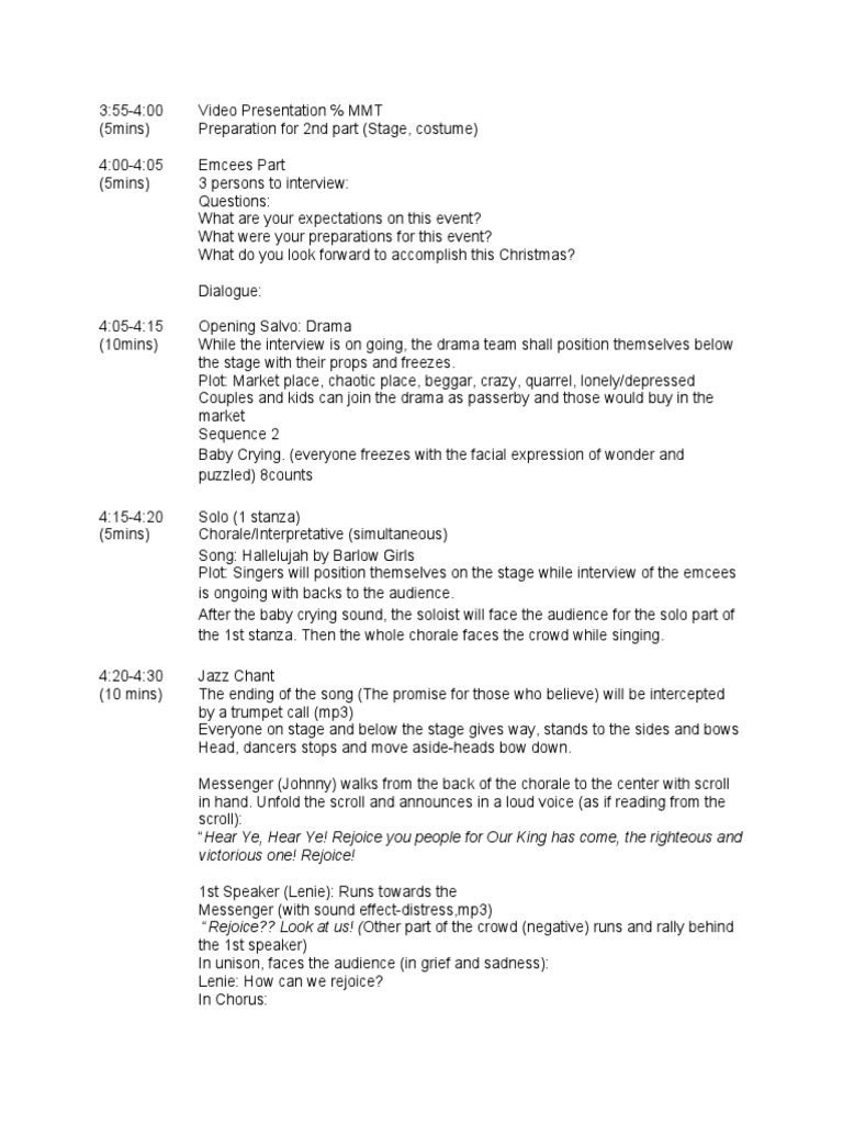 Christmas Event Drama and Dance Program | PDF | Entertainment (General)