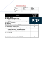 Fo Budget Checklist: Checklist "YES" If Complete "N/A" If Not Applicable