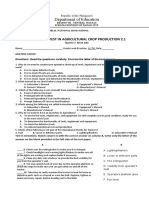 Department of Education: Summative Test in Agricultural Crop Production 2.1