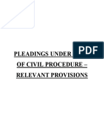 Pleadings Under Code of Civil Procedure - Relevant Provisions