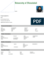 Hira-7766 (University of Faisalabad Admission Form)