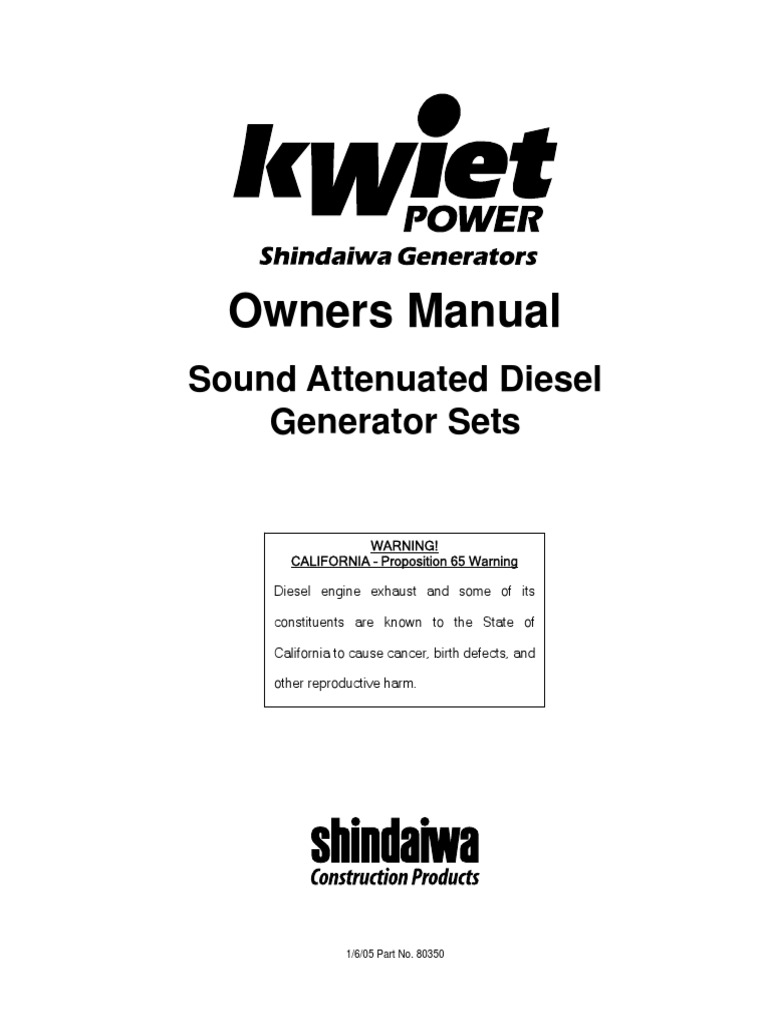 Generator Operating Manual 25 To 100 KVA | PDF | Mains Electricity ...