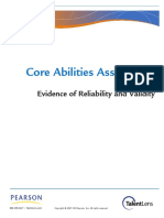 Core Abilities Assessment: Evidence of Reliability and Validity