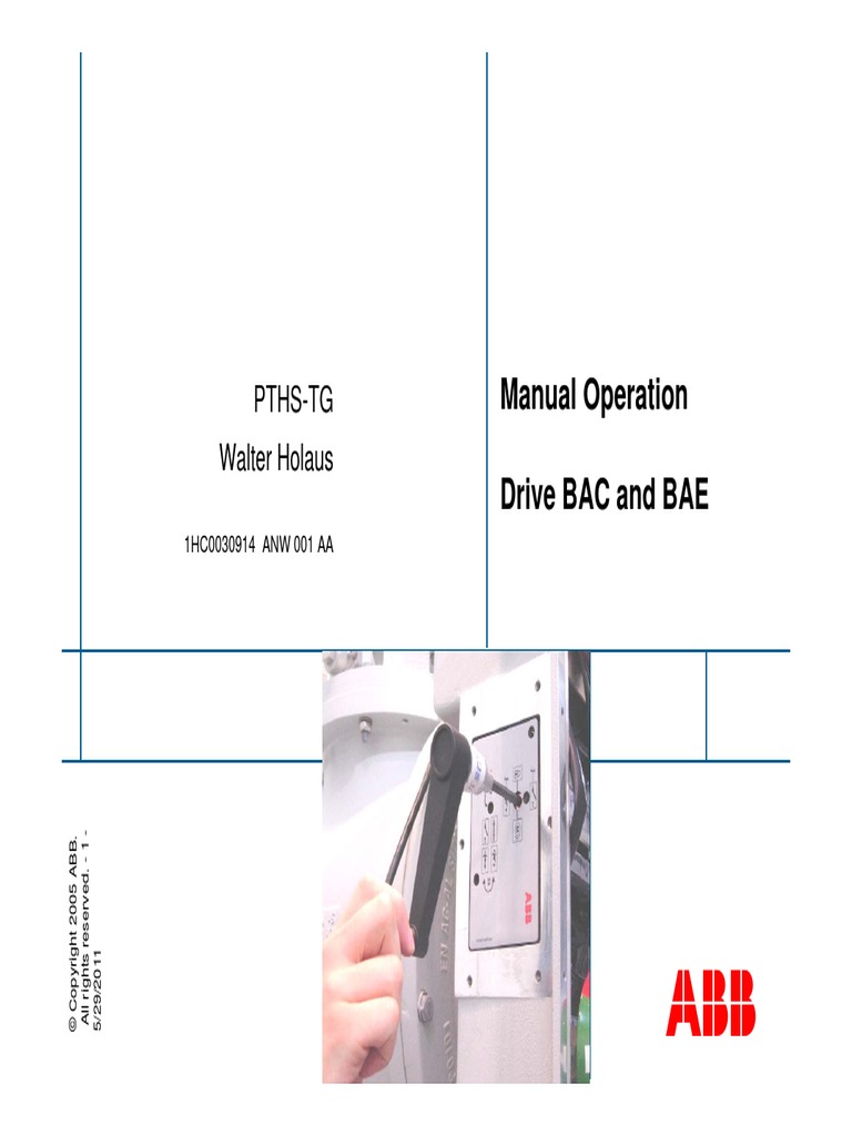 Manual Operation Drive Bac Bae Pdf Manufactured Goods Equipment