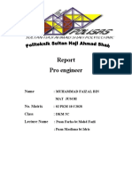 Report on learning Pro Engineer software