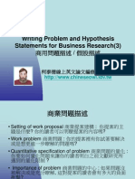 Writing Problem and Hypothesis Statements For Business Research