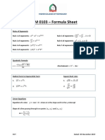 LSM0103 Formula Sheet - Final Exam