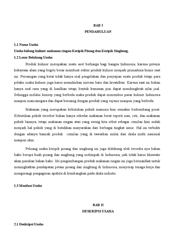 Business Plan Banana and Singkong Chips PDF