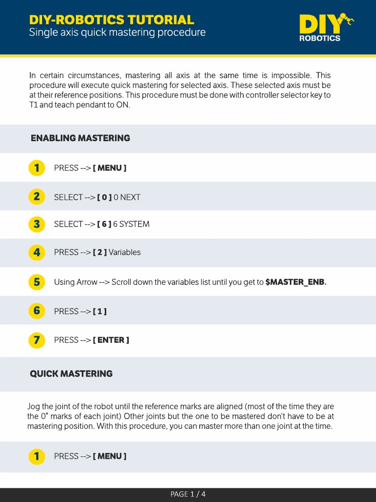 Quick Mastering for Single Axis | PDF