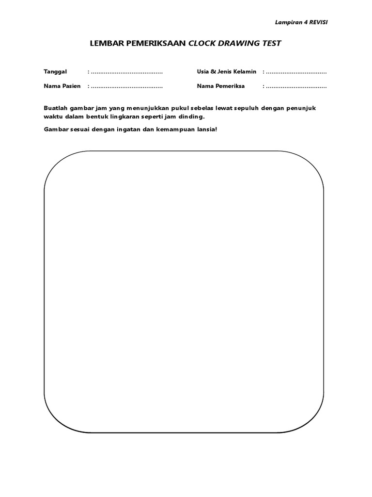 Penilaian Clock Drawing Test untuk Lansia | PDF