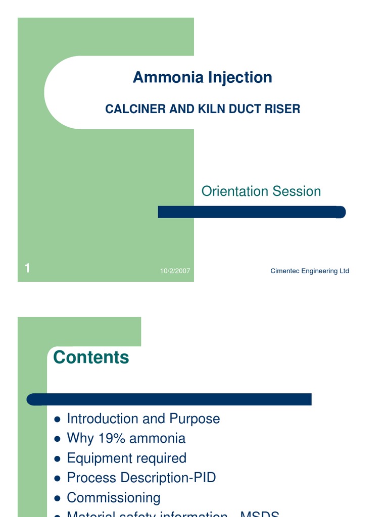 Ammonia Injection System Overview | PDF | N Ox | Ammonia