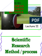 Lecture 2 - Scientific Research Method