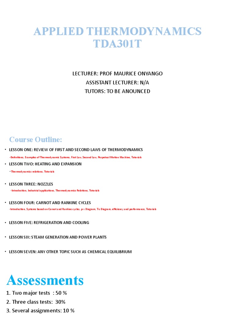 Applied Thermodynamics Second Semester 2020 | PDF | Thermodynamics | Fuels