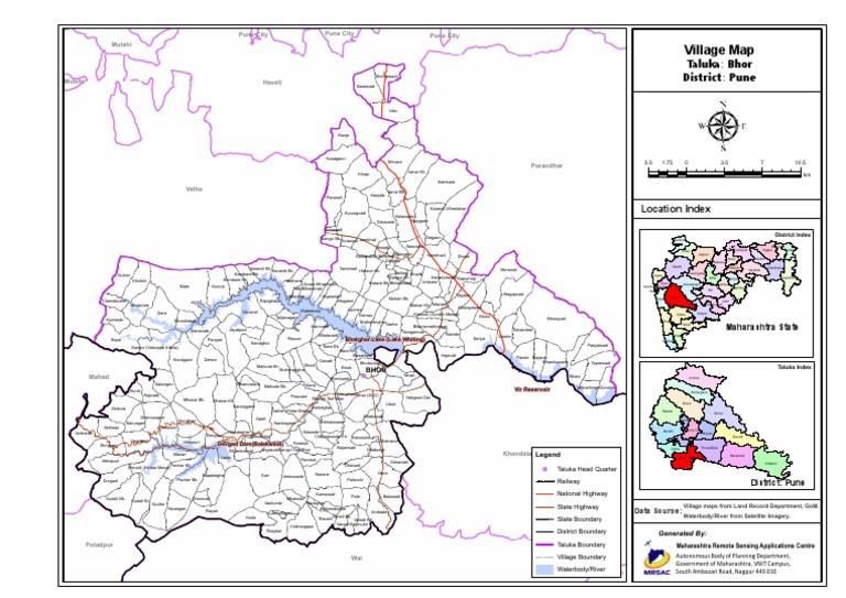Village Map Taluka Bhor District Pune PDF Nature