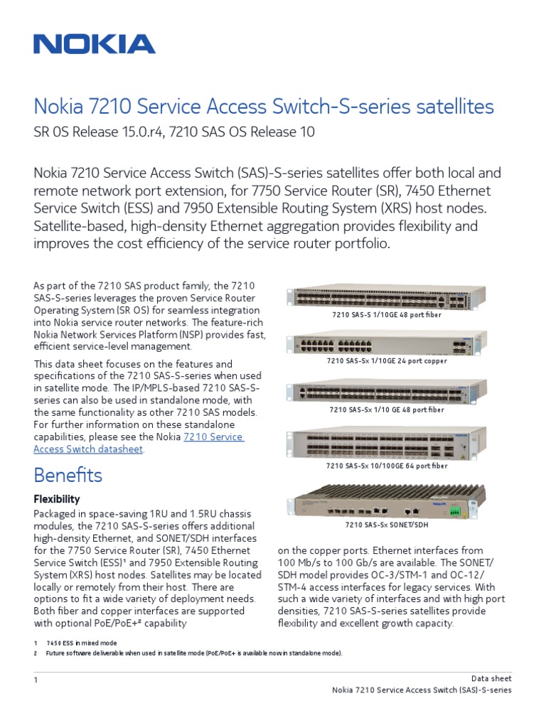 Nokia - 7210 - SAS-S - Series - Satellites - Data - Sheet - EN (MODUL ...
