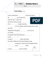 A Friend From Turkey: Dictation Sheet 4