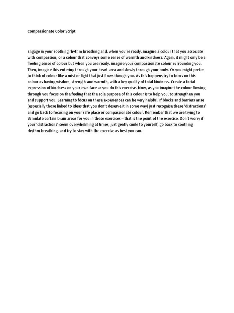 Compassionate Color Meditation Script | PDF
