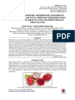 Spectrophotometric Method For Antioxidant Activity Test and Total Phenolic Determination of Red Dragon Fruit Leaves and White Dragon Fruit Leaves