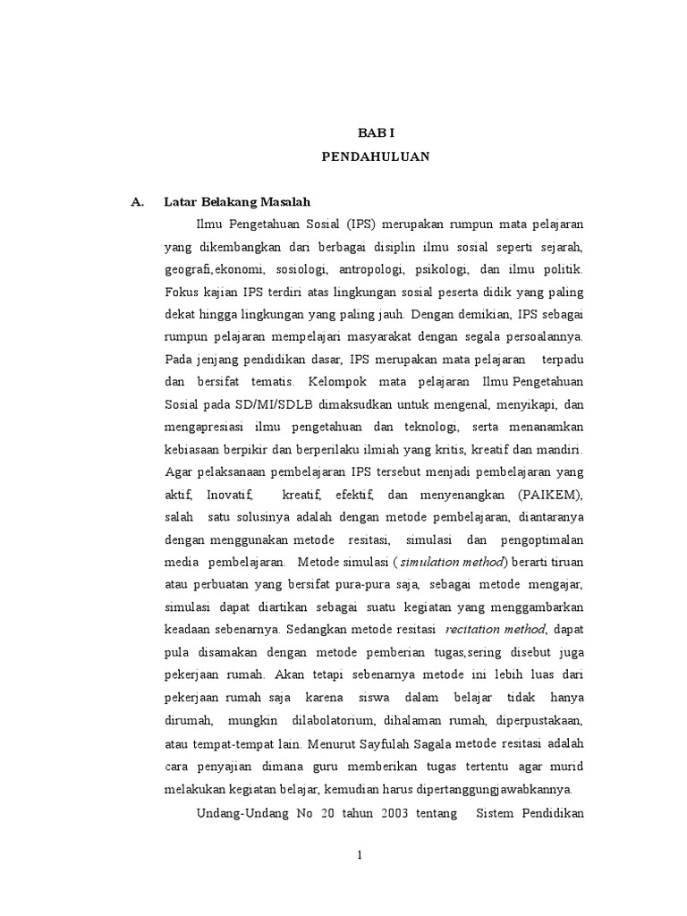 Metode Resitasi dan Simulasi IPS | PDF | Karier & Perkembangan