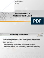 Pertemuan 23 Metode Unit Load: Matakuliah: S0024/Mekanika Bahan Tahun: September 2005 Versi: 1/1