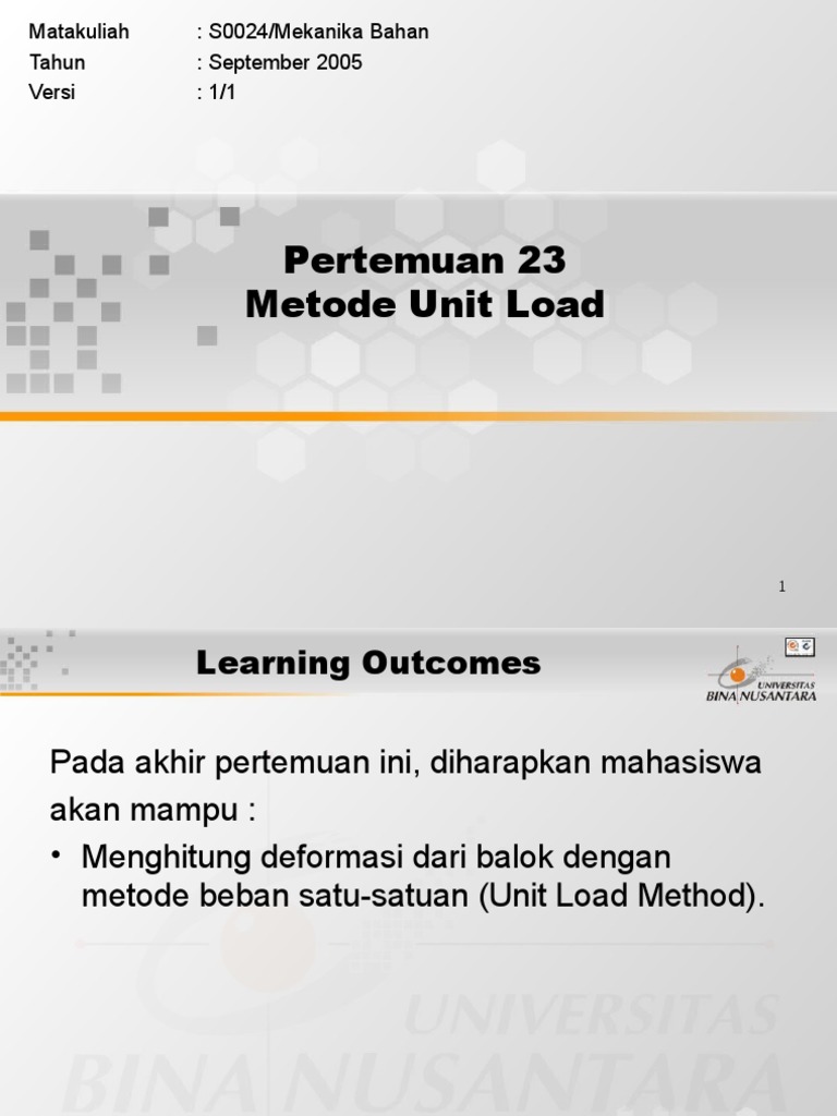 Metode Unit Load untuk Deformasi Balok | PDF