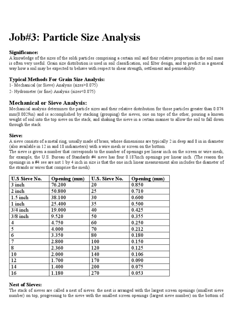 Soil Particle Size Analysis Guide | PDF | Particle Size Distribution ...