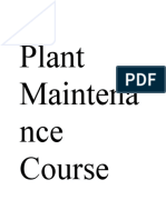 Page 1: Plant Maintena Nce Course