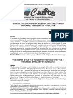 A Sociologia Como Disciplina Escolar em Debate No 1 Congresso Brasileiro de Sociologia - Roberta Neuhold