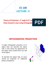 Lecture - 4: Theory of Projection - 1 Angle & 3 Angle Projection Draw Isometric View Using Orthographic Drawings