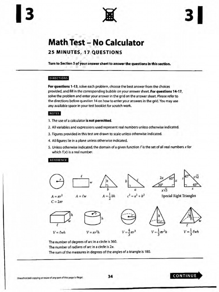 Test 101619 Math Tests No Cal | PDF