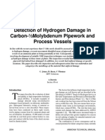 Detection of Hydrogen Damage in Carbon - Molybdenum Pipework and Process Vessels