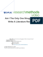 Am I The Only One Struggling To Write A Literature Review?: This PDF Has Been Generated From SAGE Research Methods