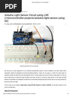 Arduino Light Sensor Circuit Using LDR