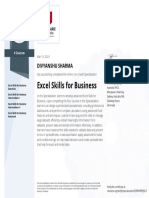 Excel Skills For Business: Divyanshu Sharma
