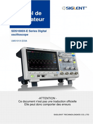 SDS1000X E - Manuel de Lutilisateur - UM0101E E03A - FR, PDF, USB