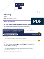 Significado de WEAVING en El Diccionario Cambridge Inglés