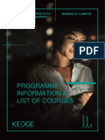 KEDGE Marseille - Master in Management - Programme Information