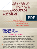 Epurarea Apelor Uzate Din Industria Laptelui - Prezentare