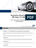 Scenario Overview BP Auto V1.600: A77: Warranty Processing With Authorization
