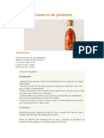 Conserva de Pimentas: Ingredientes