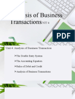 Analysis of Business Transactions: Unit 4