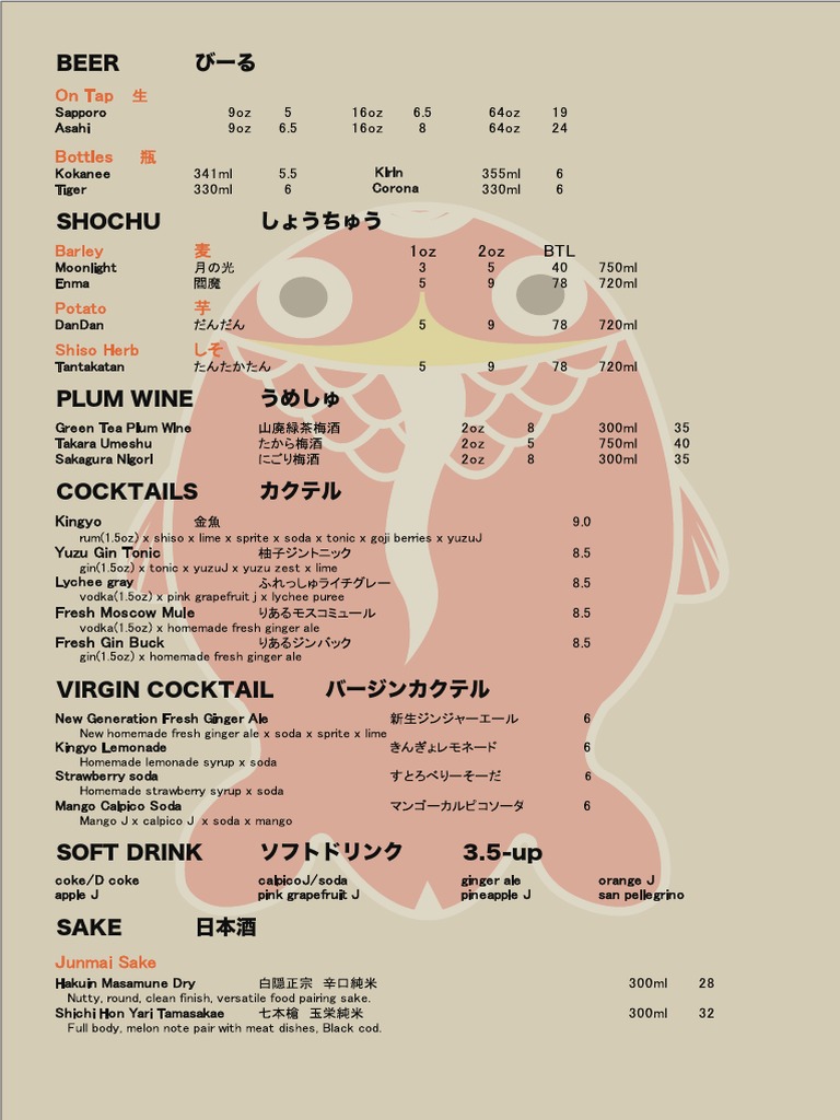 Sushi and Sashimi Menu Highlights | PDF | Sushi | Salad