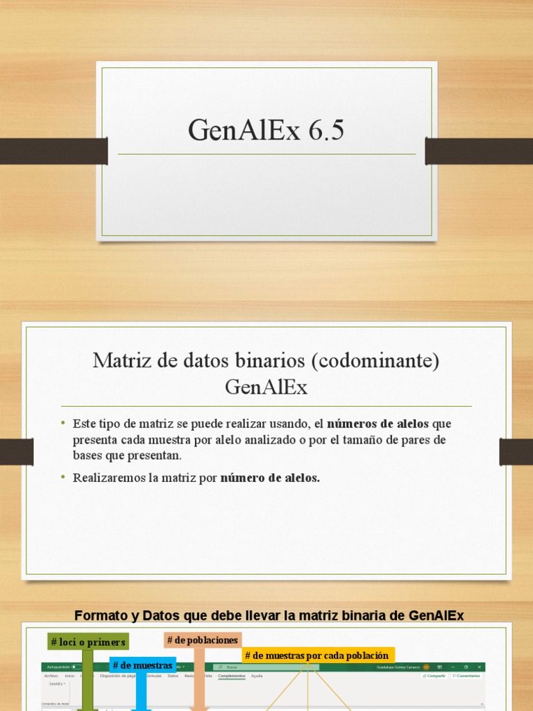 Guía para GenAlEx 6.5: Matriz Binaria | PDF | Matriz (Matemáticas ...