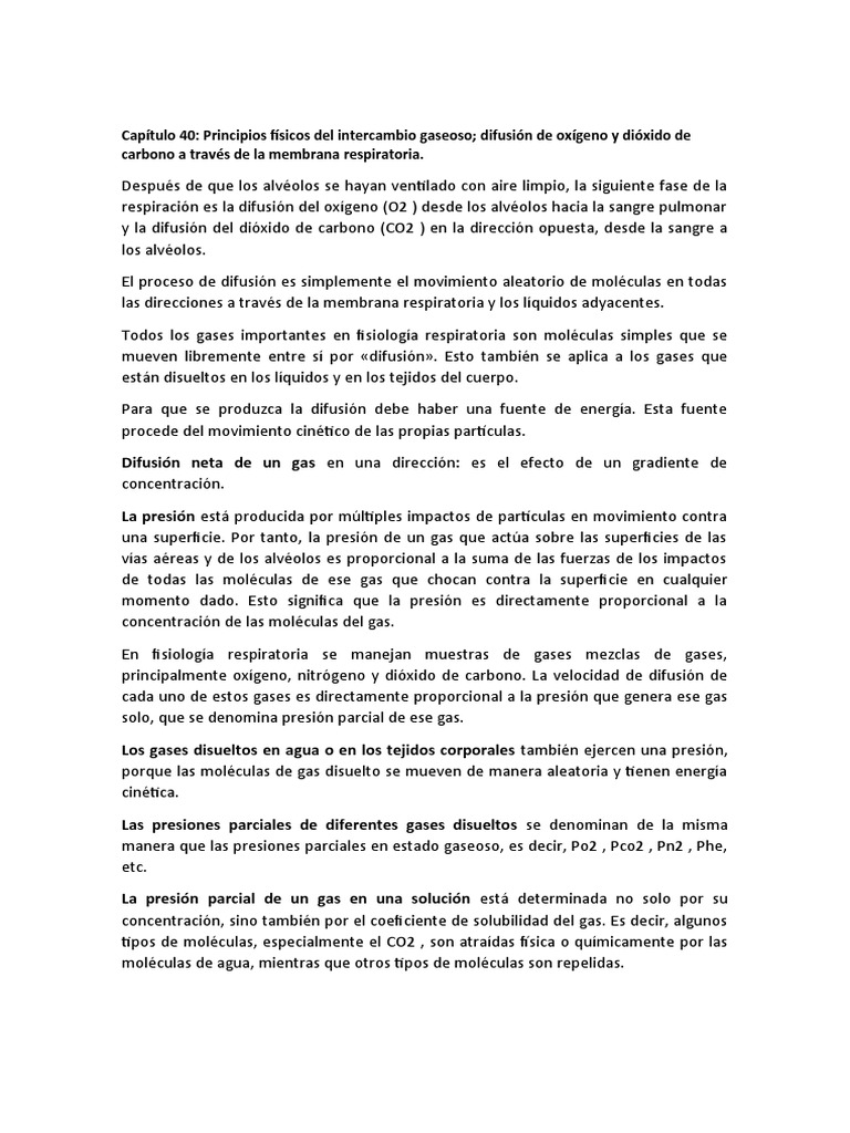 Capítulo 40 y 41 | PDF | Capilar | Sistema respiratorio