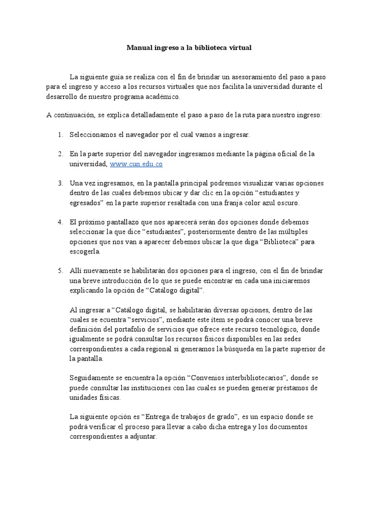 Guía de acceso a la biblioteca virtual | PDF | Bases de datos | E Books